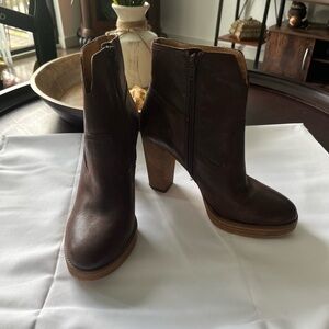 Lucky Brand Brown Heeled Boots with Chunky Heel